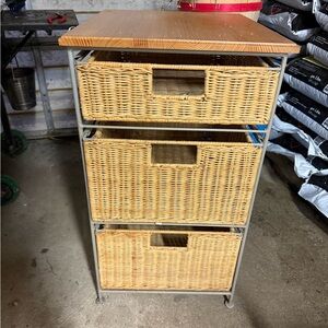 Wicker Storage Unit with Metal Frame